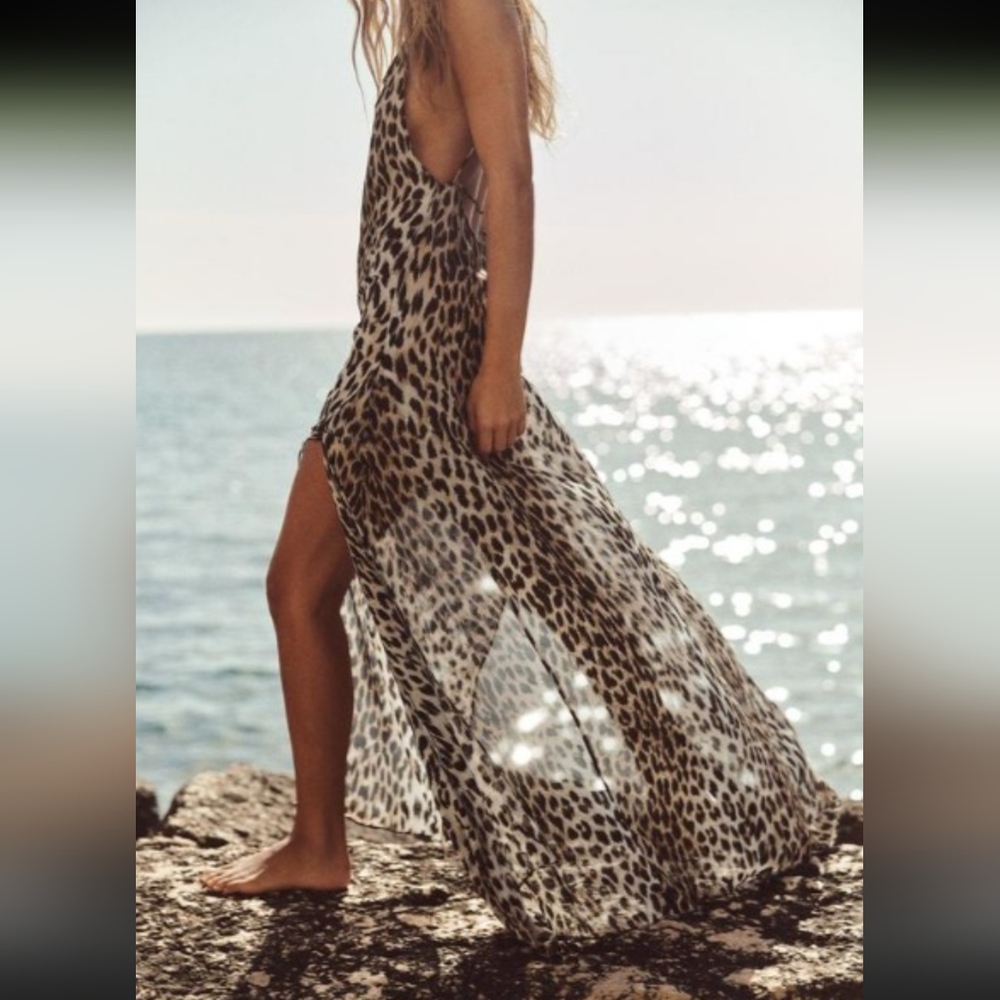 Animal Print Slip Dress